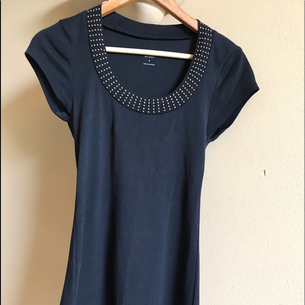 Express Embellished Scoop Neck T-shirt